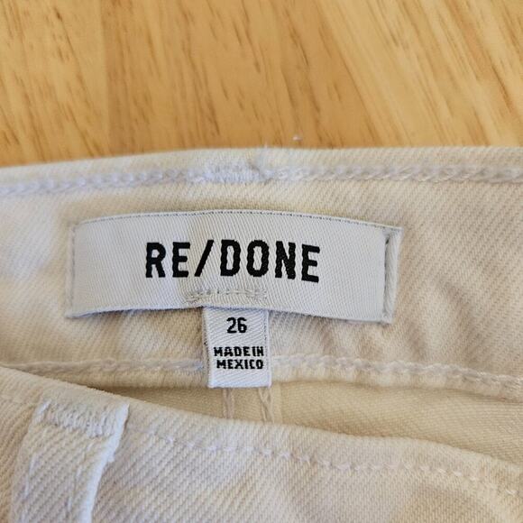 RE/DONE Originals 70's Straight Jean Vintage White - sz 26 NWT (FLAWS) - Picture 4 of 11
